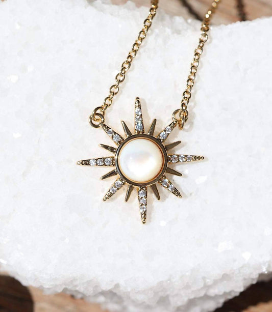 Women's Cabochon Sun Necklace
