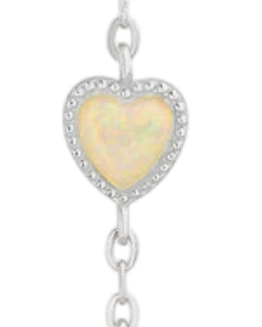 Women's Sterling Opal Triple Dangling Heart Post Earrings