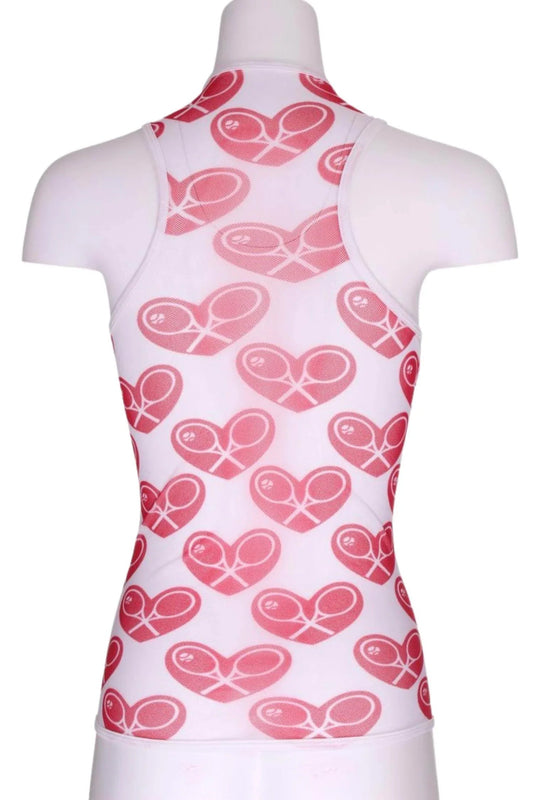 Women's Mid Heart Mesh Vee Tank