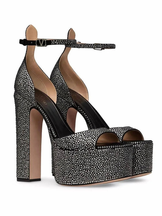 Women's Tan-go Rhinestones Platform Sandals