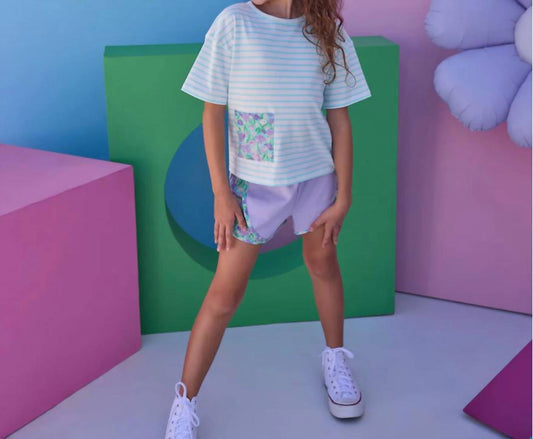 Geblümte Track-Shorts