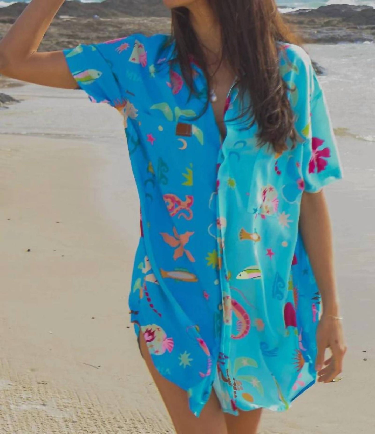 Hibiscus-Traum Hemdkleid