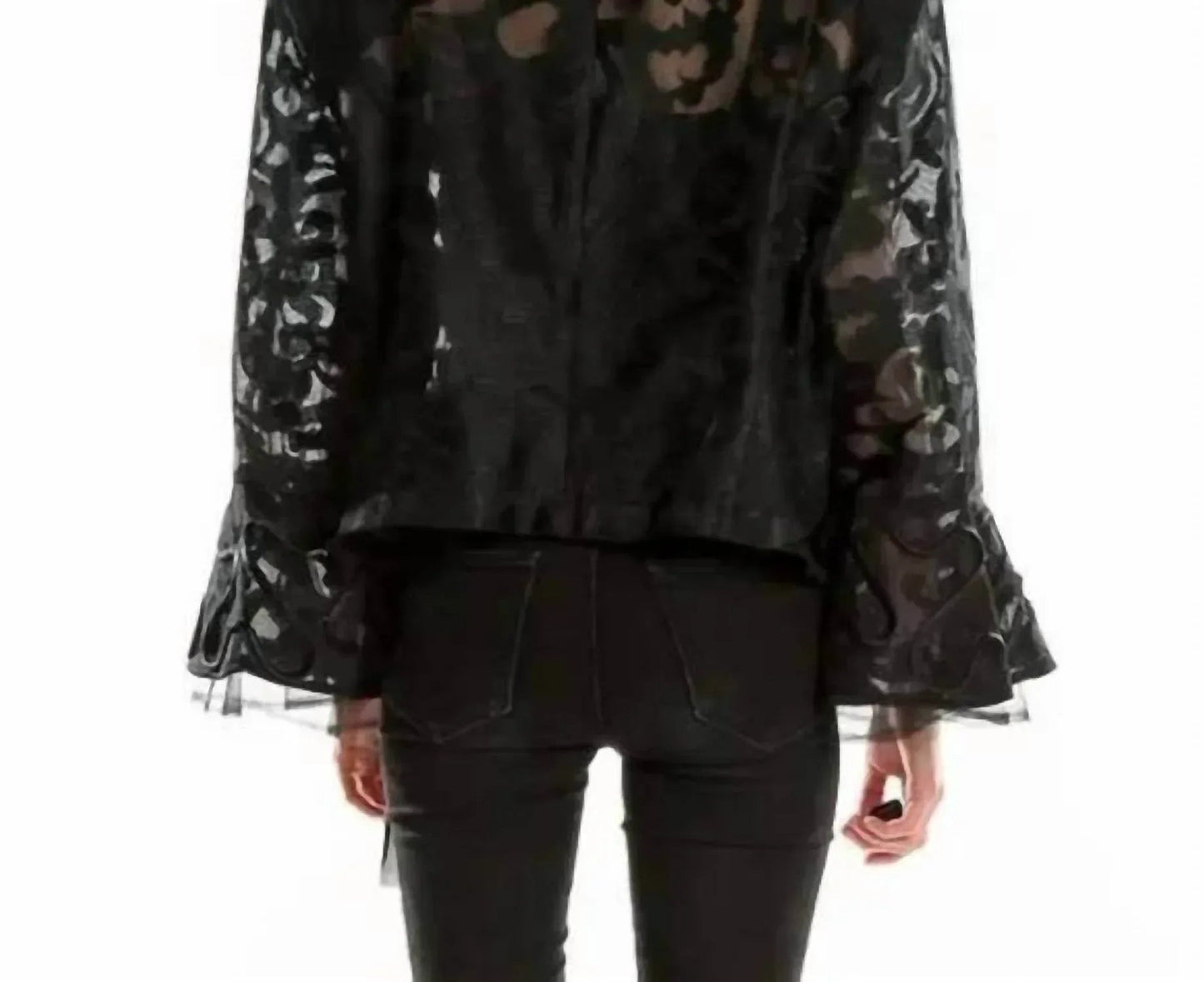 Lace Bell Sleeve Crop Top