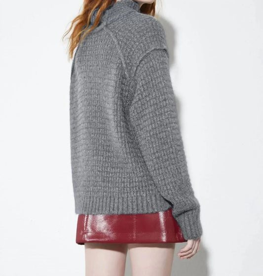 Rollkragen-Lurex-Pullover-Top