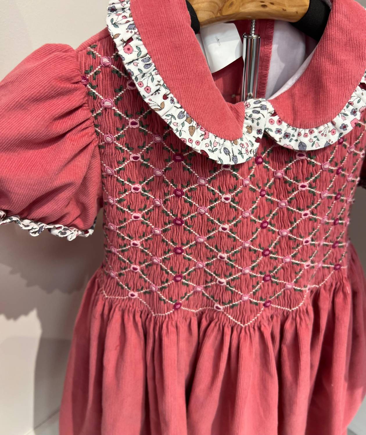 Girl's Isabella Hand Smocked Corduroy Dress