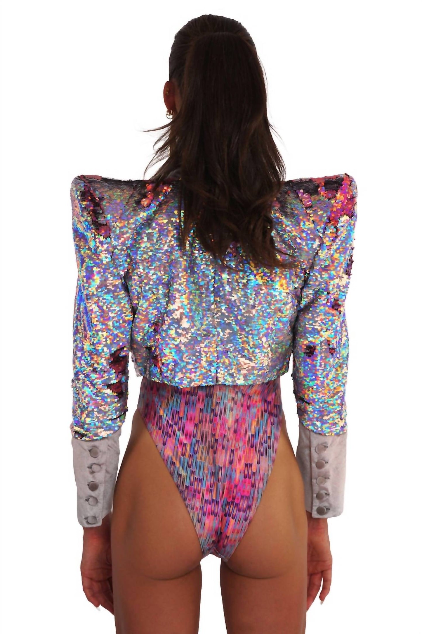 Stardust Cropped Paillettenjacke