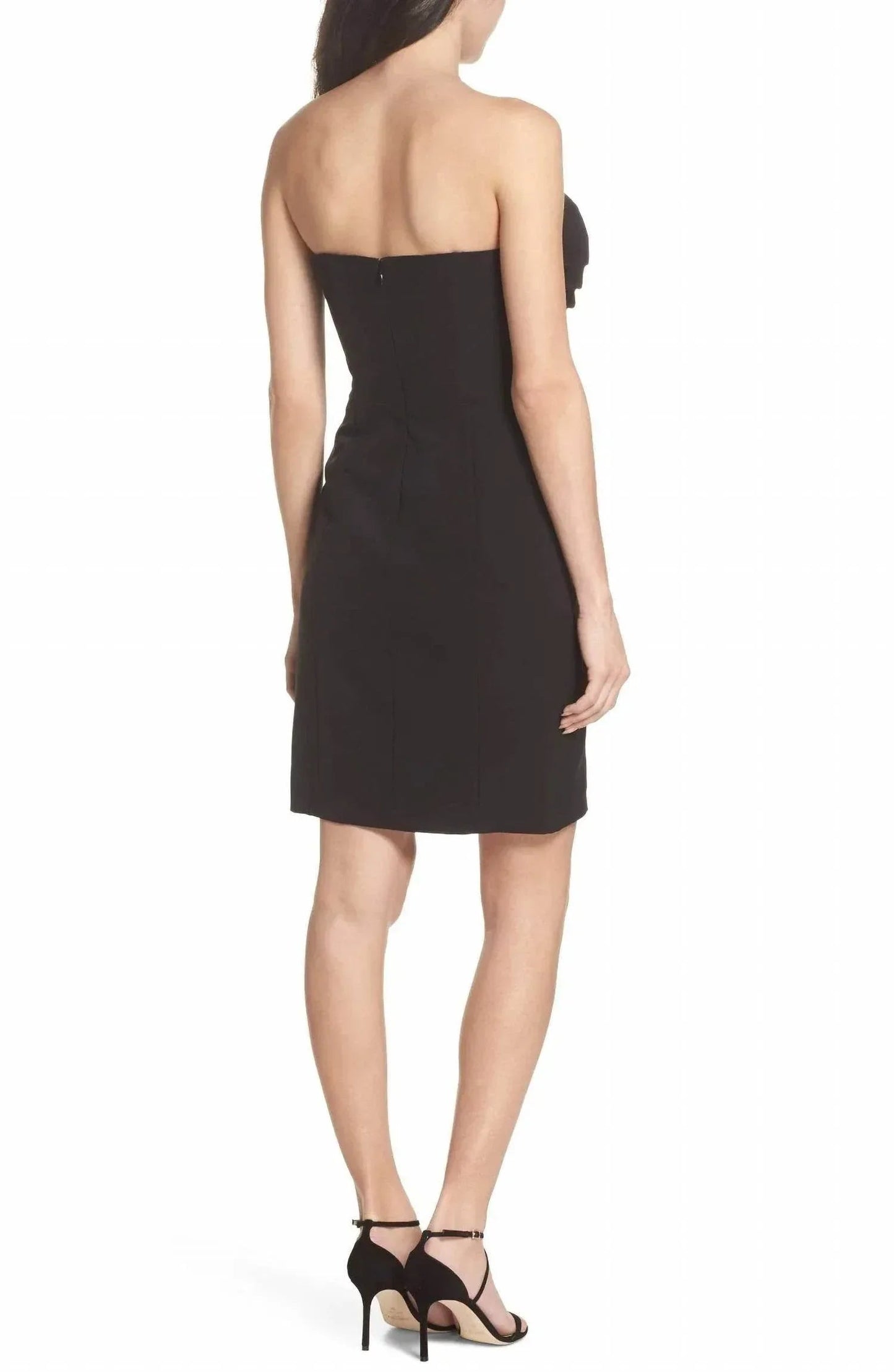 Trägerloses Rüschenschürzen-Cocktailkleid