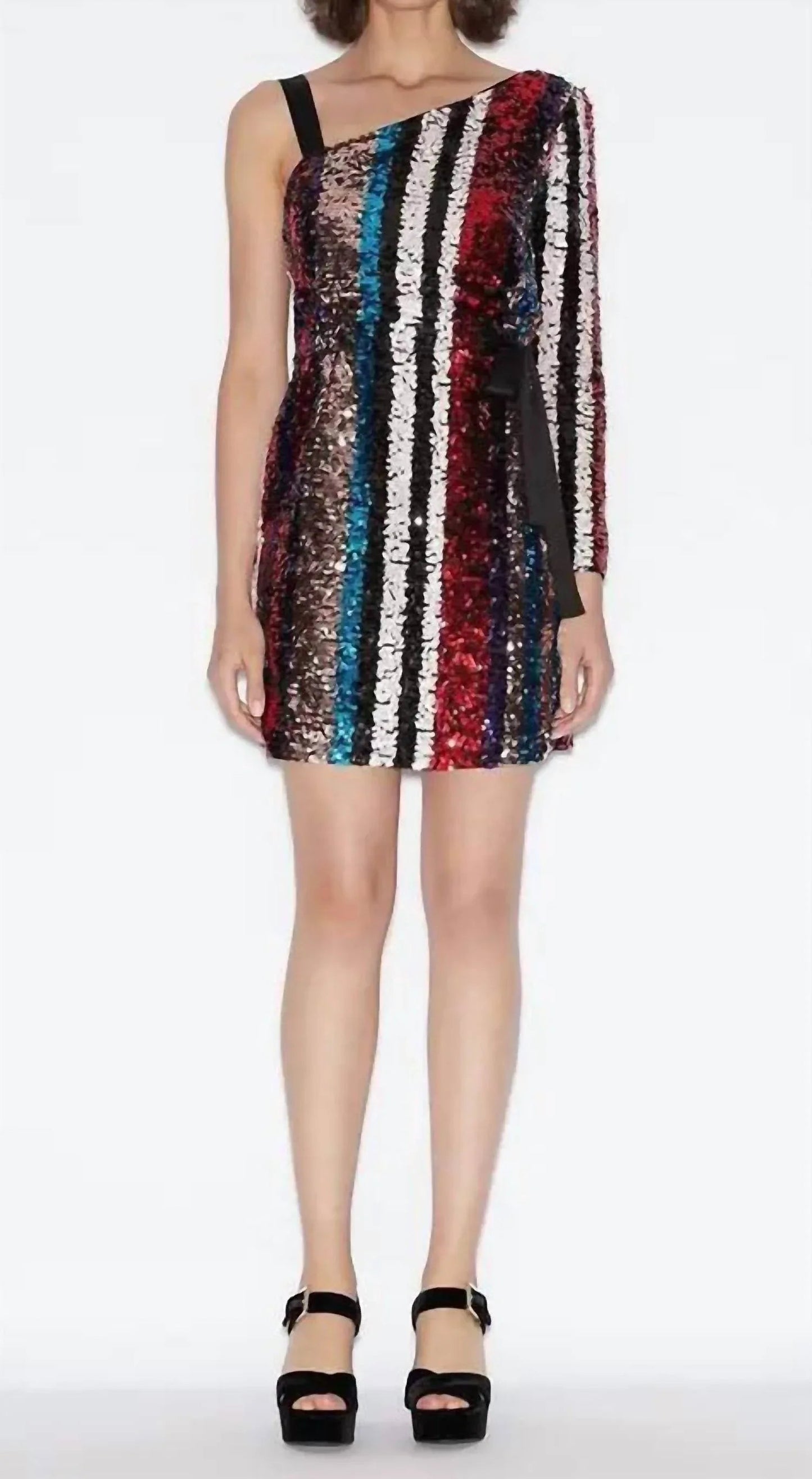 Pailletten-Minikleid mit One-Shoulder-Träger