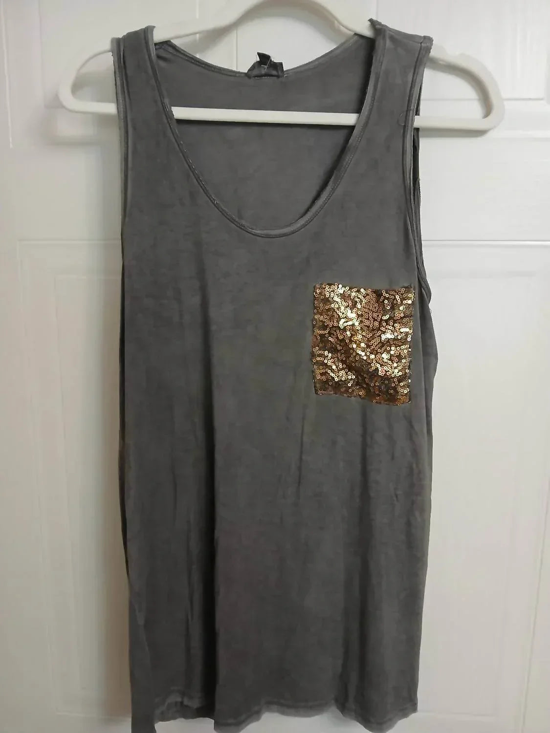 Sequin Pocket Tank Top