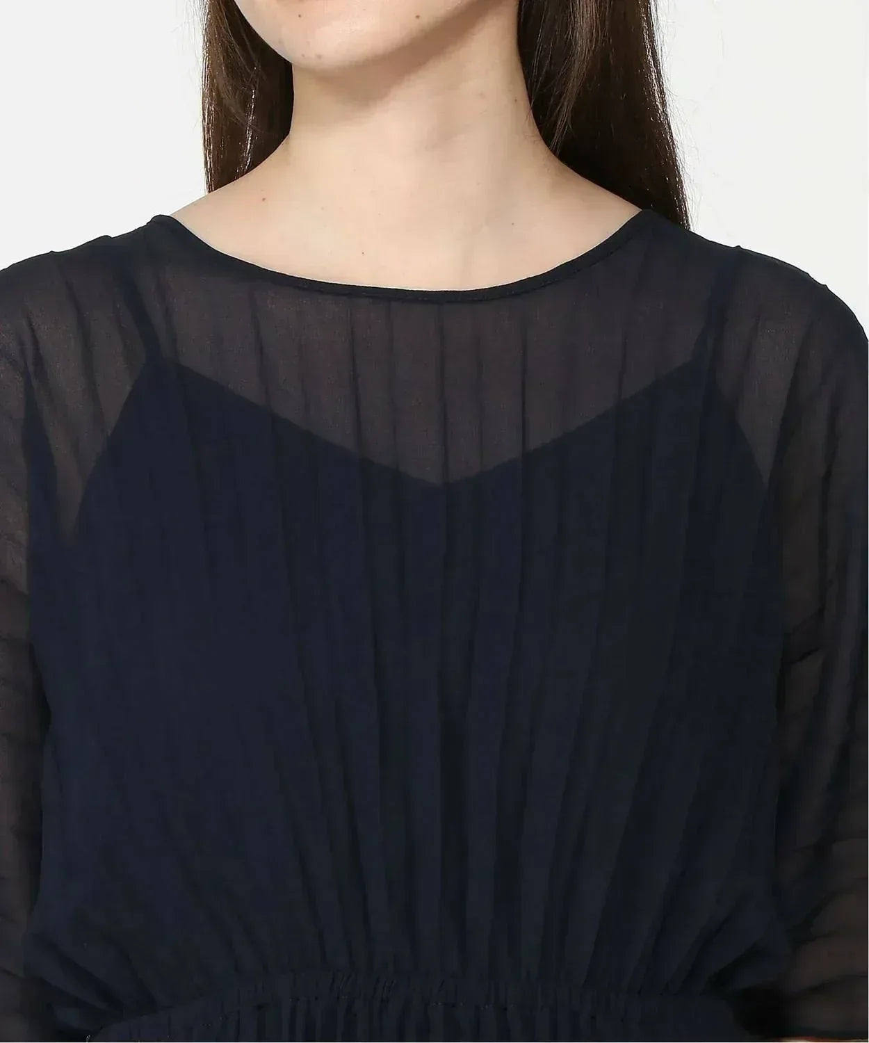 Chiffon Pleated Maxi Dress