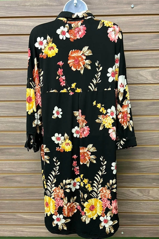 Women's Button-down Floral Dress