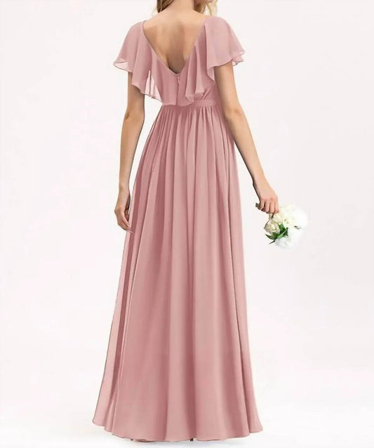 A-line Vneck Bridesmaid Dress