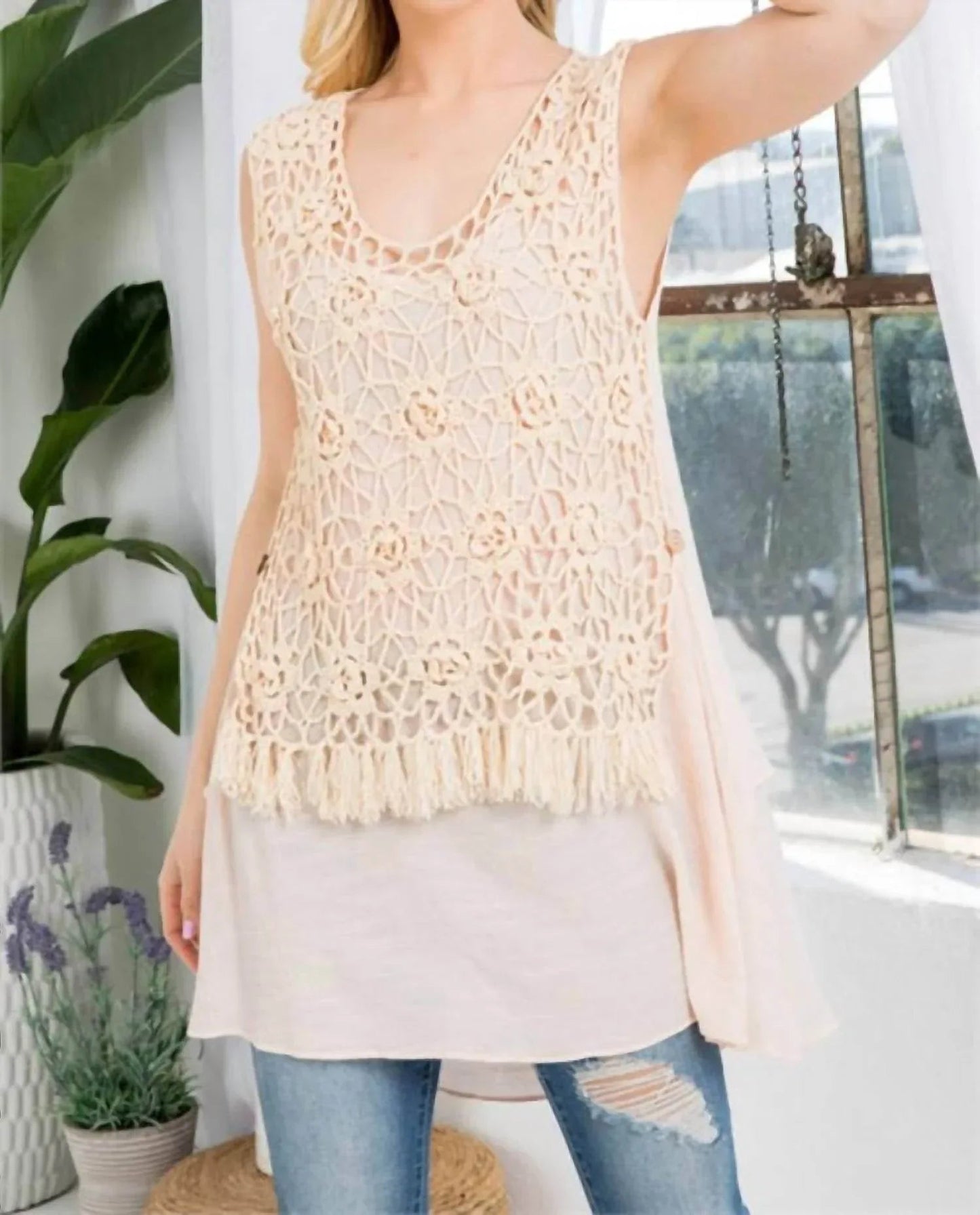 Lace Front Long Tank
