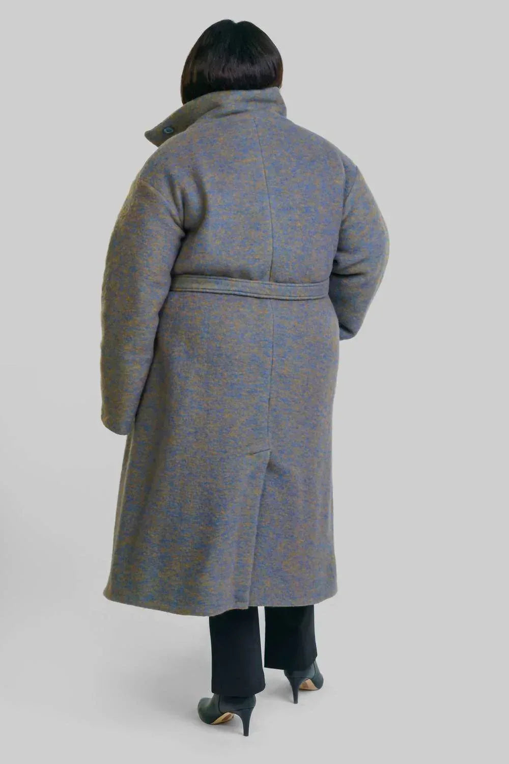 Changeant Wool Mix Coat With Collar - Plus