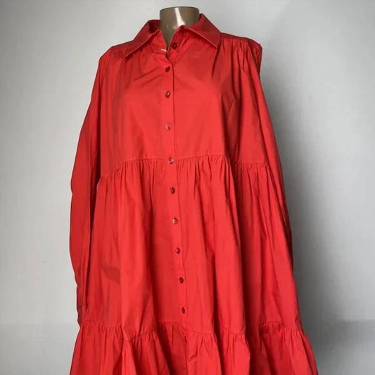 Women’s Tiered Ruffle Shirt Dress