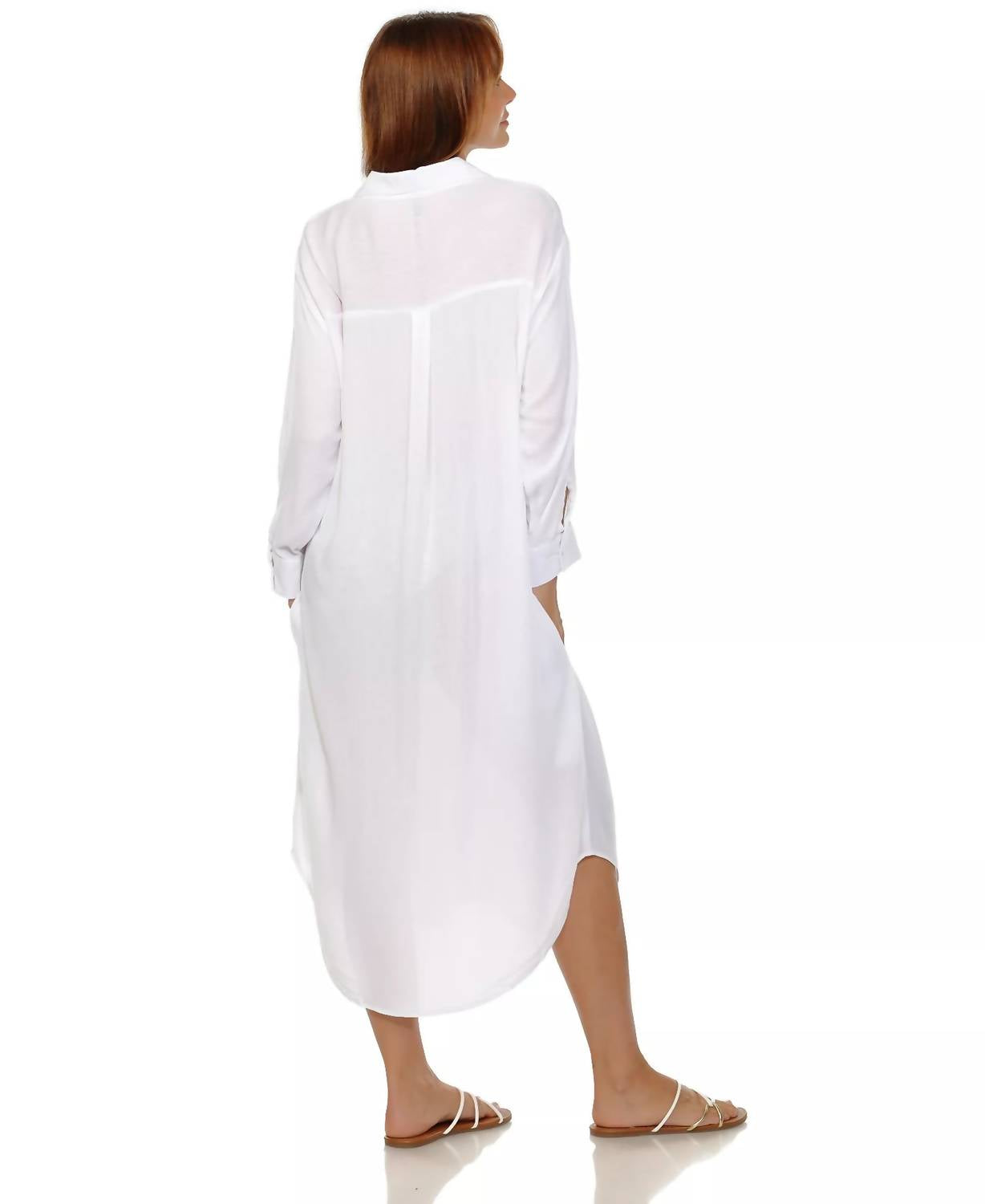 Langes Hemdblusenkleid als Überwurf
