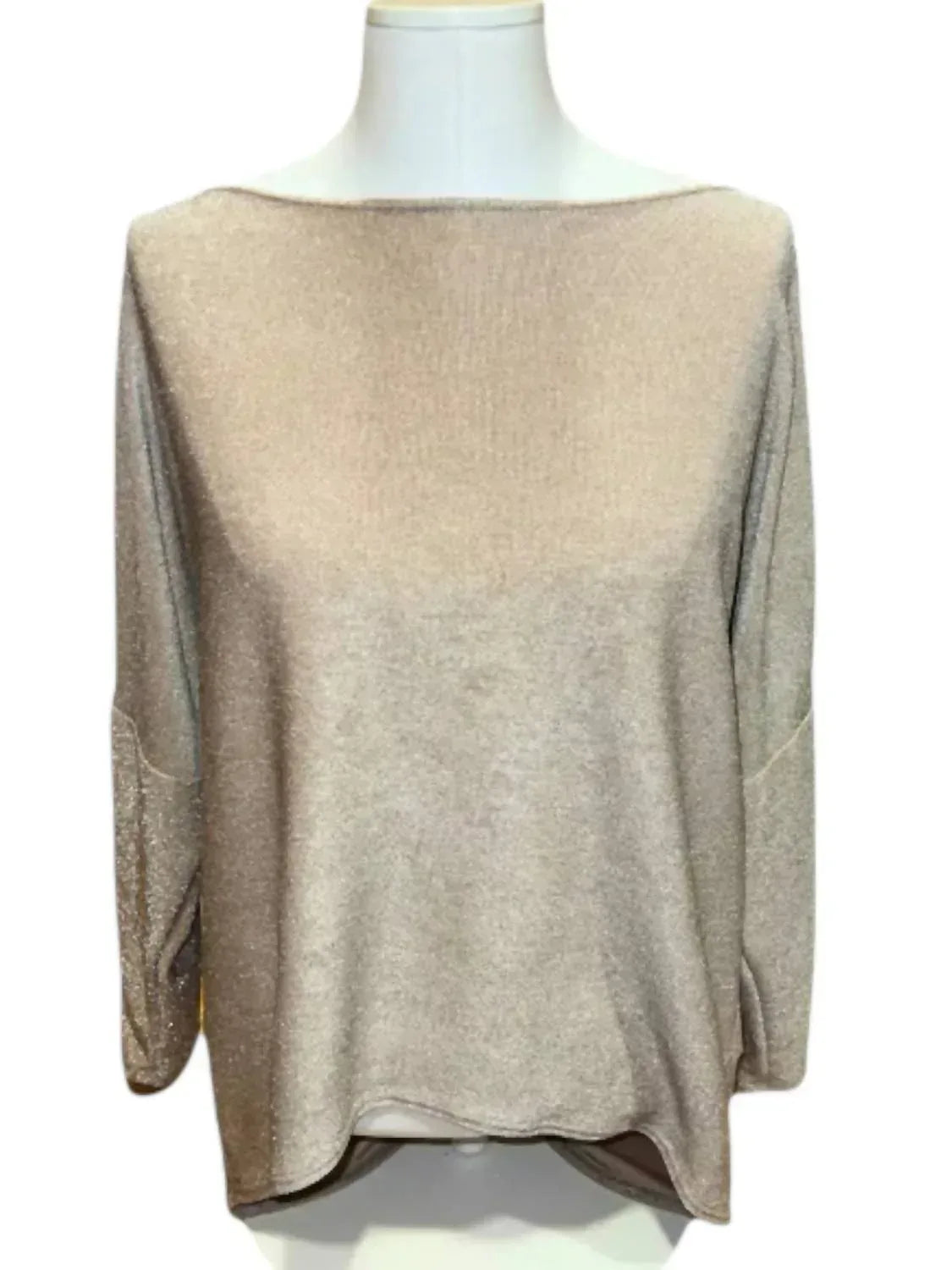 Damen Langarm-Glitzertop