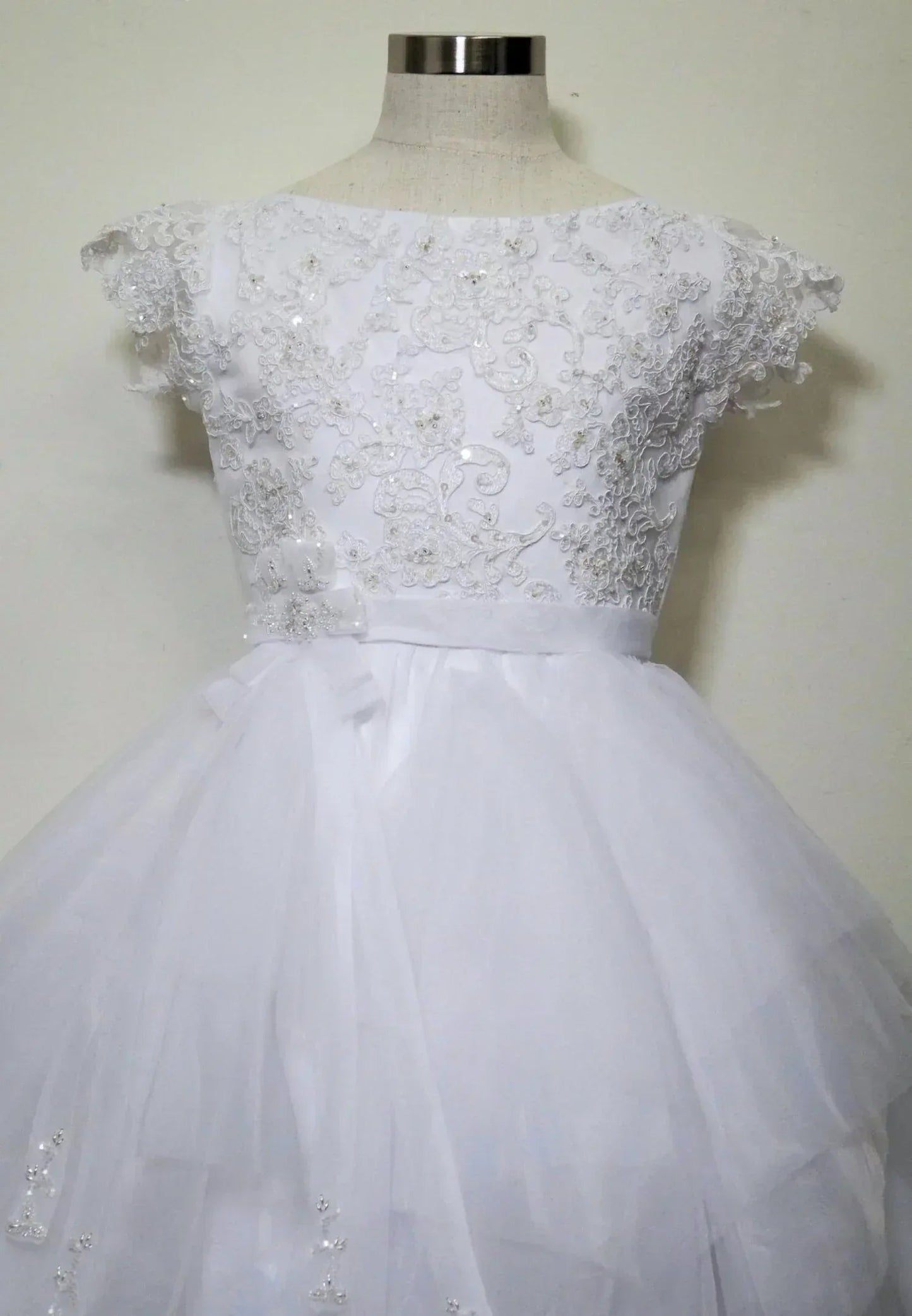 Beaded White Lace Bodice