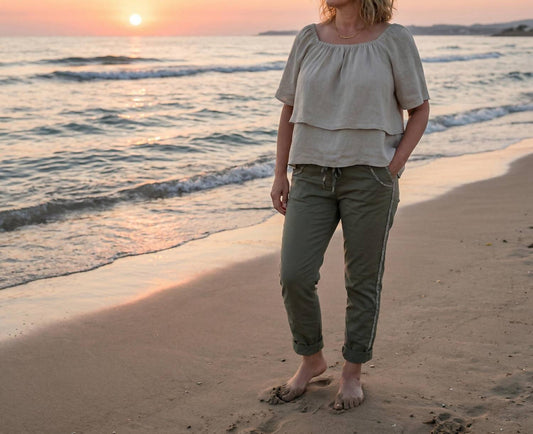 Flowy Off The Shoulder Linen Top