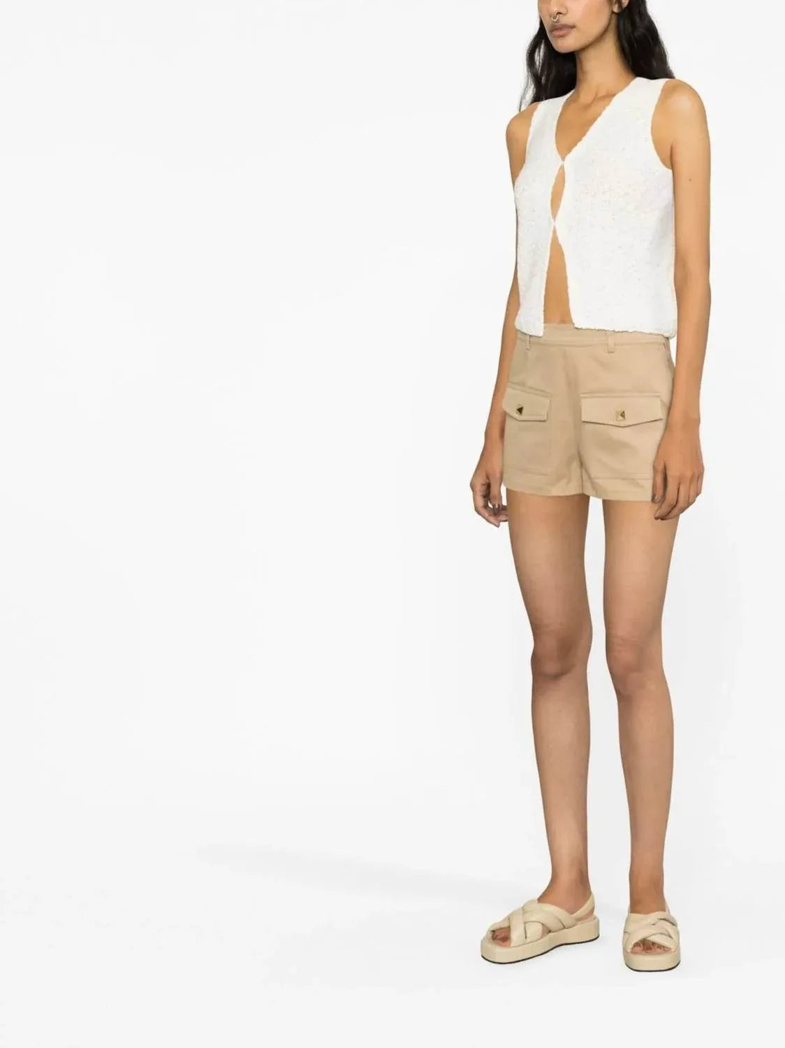 Stretch Cotton Low Rise Shorts