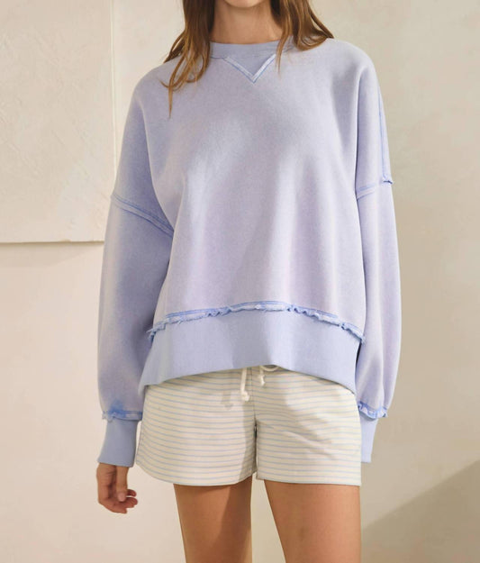 Hug Distressed Washed Sweatshirt Pullover