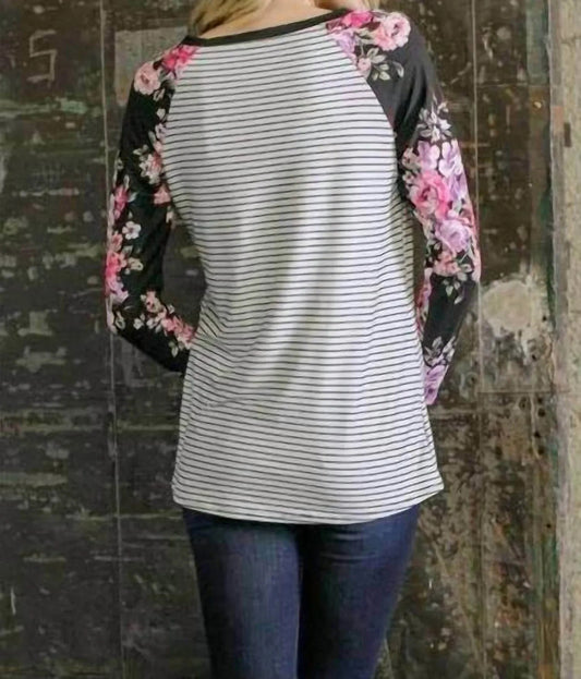 Floral & Striped Top
