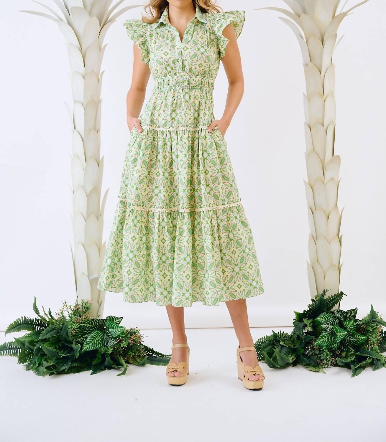 Flutter Sleeve Midi Dress
