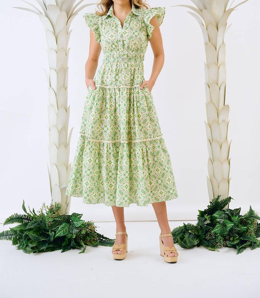 Flutter Sleeve Midi Dress