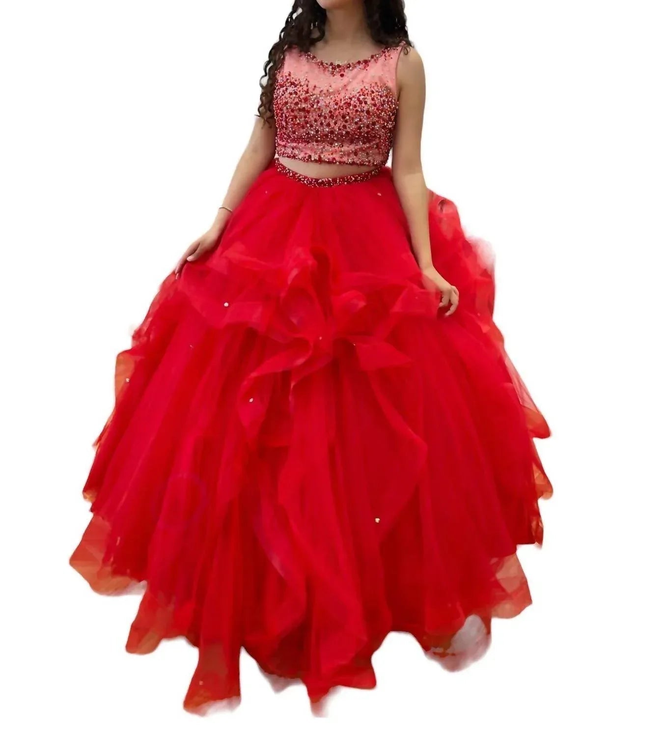 Rundhals-Quinceañera-Kleid
