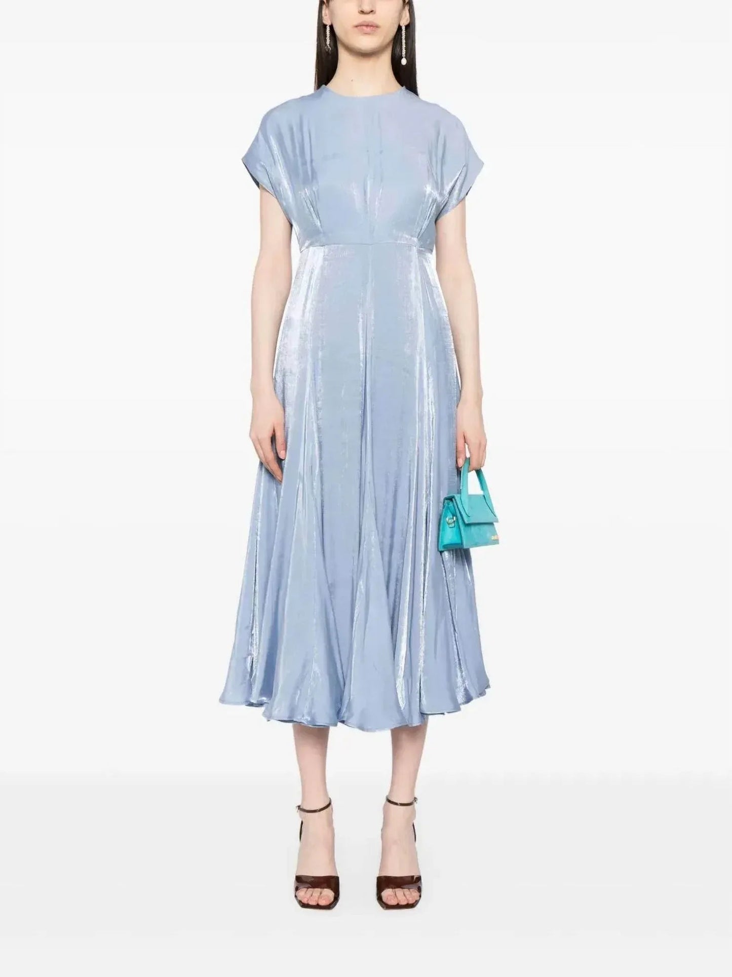 Aimee Foiled-finish Midi Dress