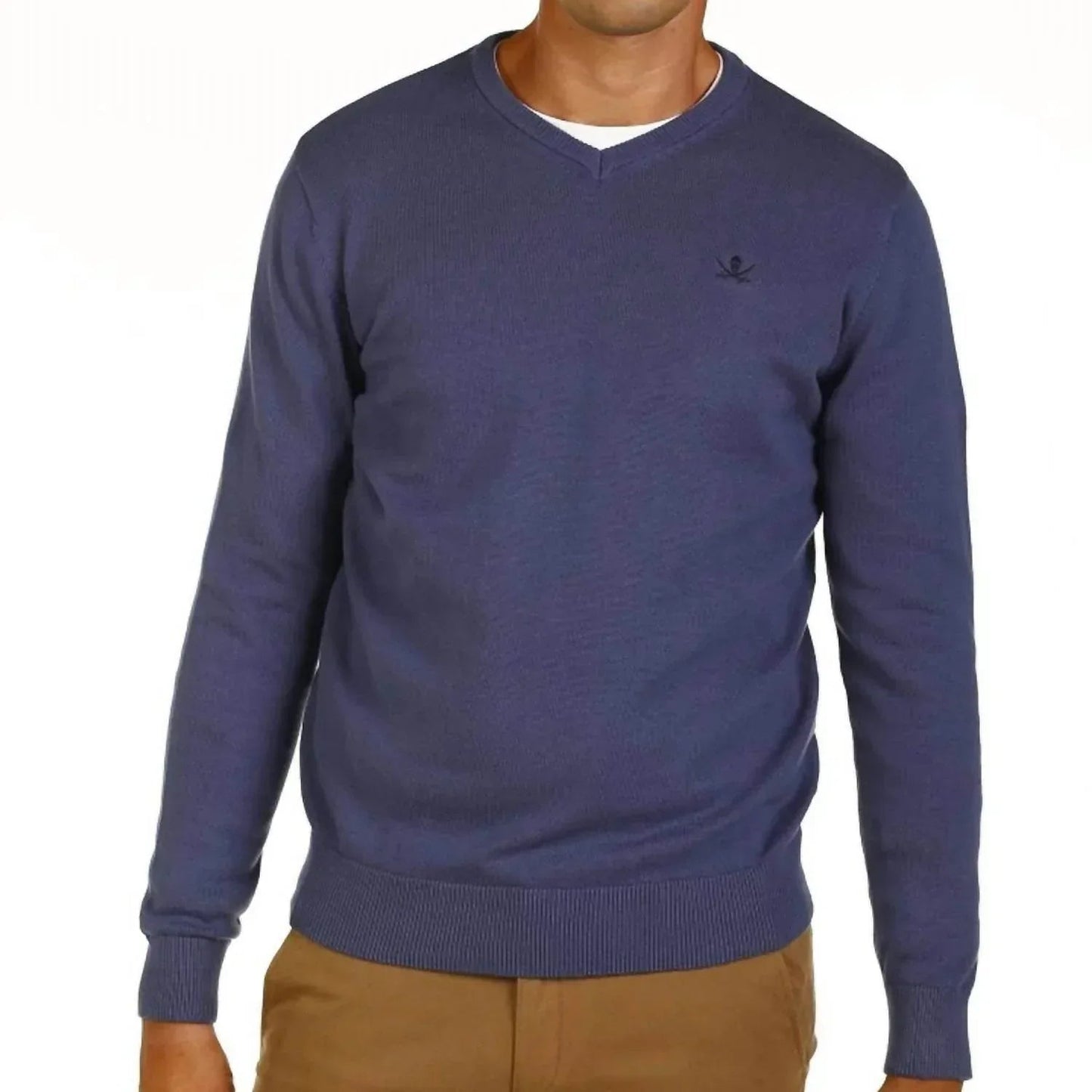Mne's Denim V-neck Sweater