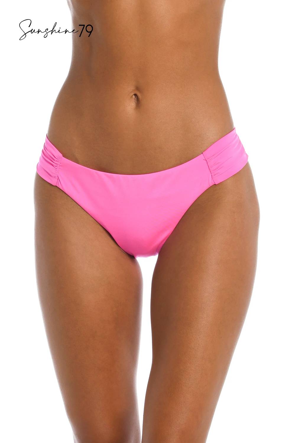 Side Shirred Hipster Swim Bikini Bottom