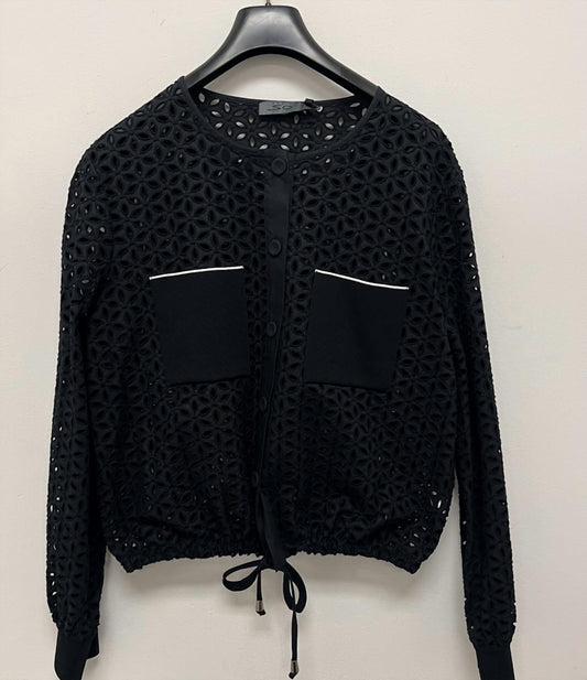Women's Cotton Eyelet Bomber Jacket