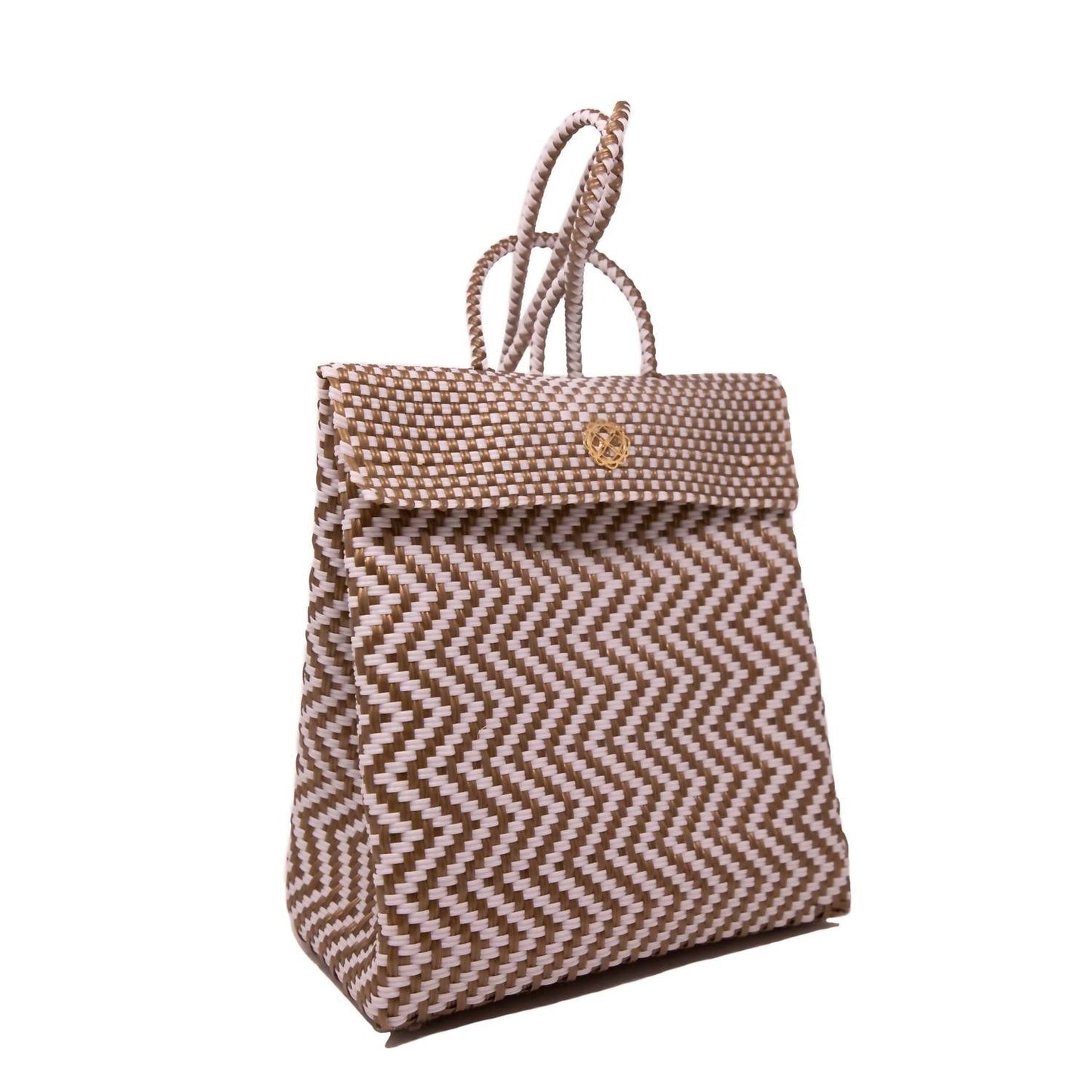 Handgemachter Chevron-Rucksack für Damen, Größe M