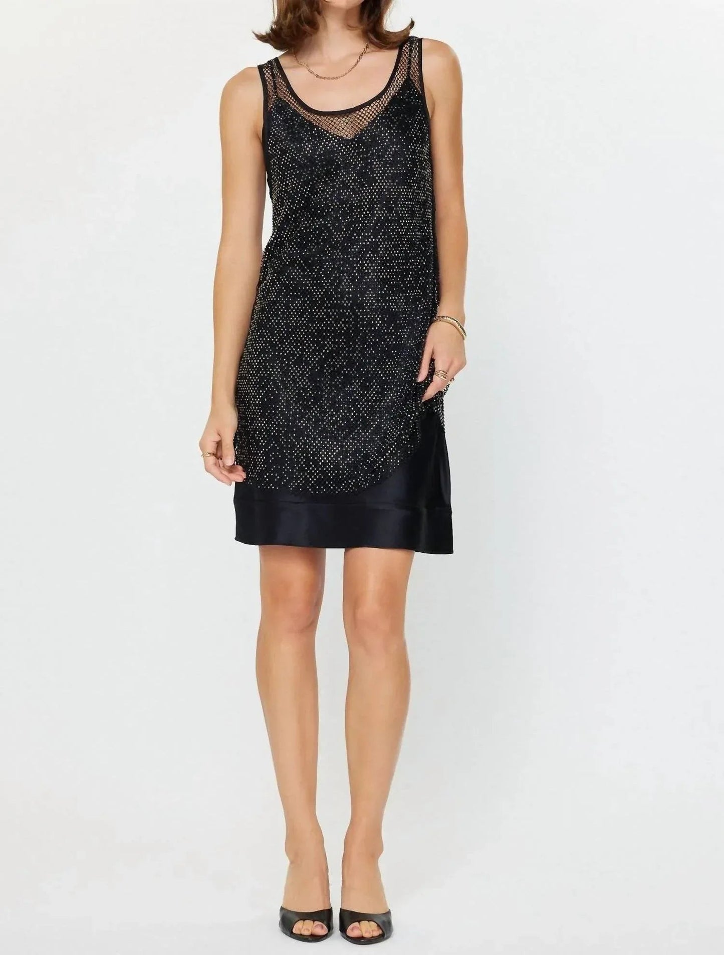Women's Rhinestone Mesh Dress