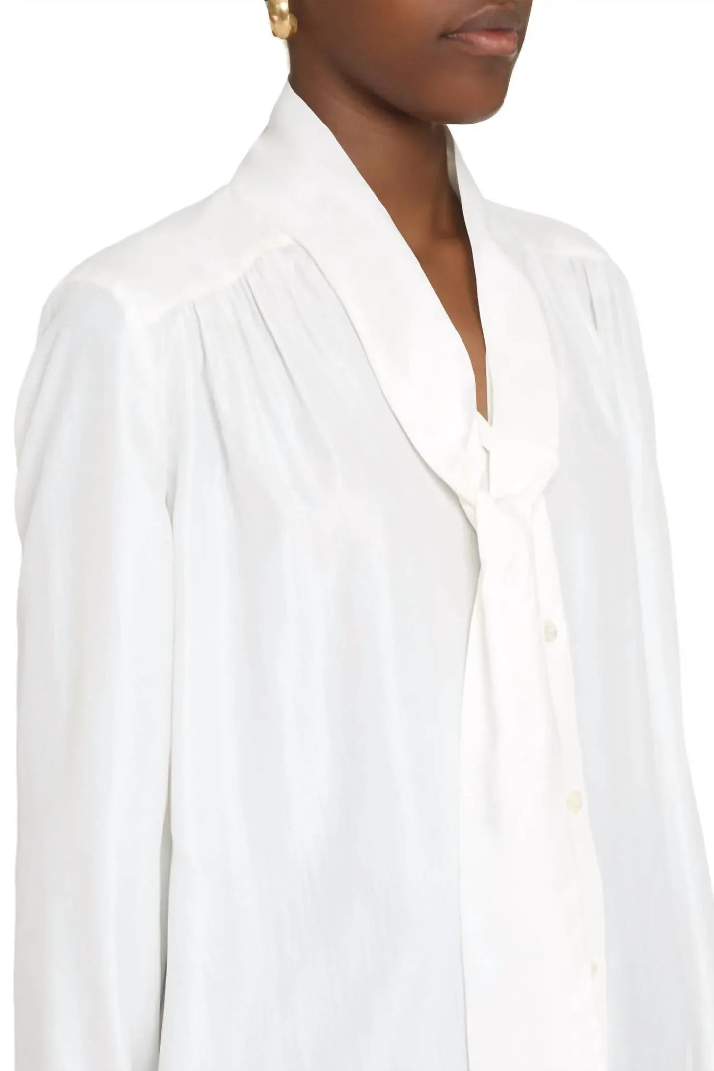 Women's Pleated Satin Blouse