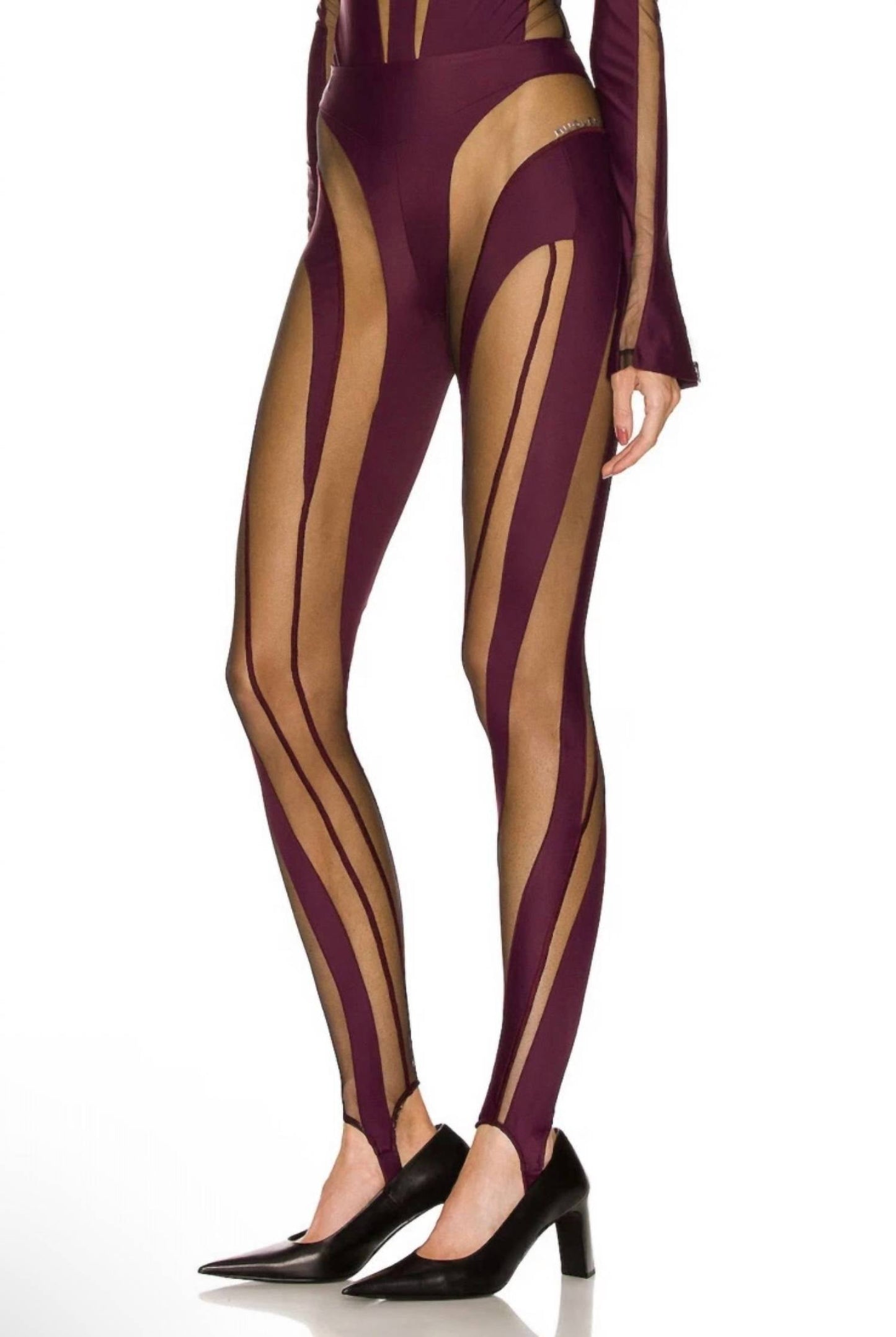 Blickdichte Spiral-Steigbügel-Leggings