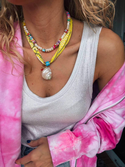 Damen Bandana Muschelkette