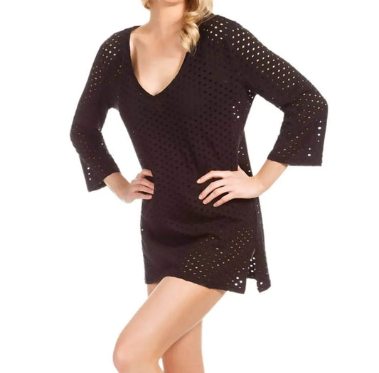 Jacquard-Tunika mit 3/4-Ärmeln