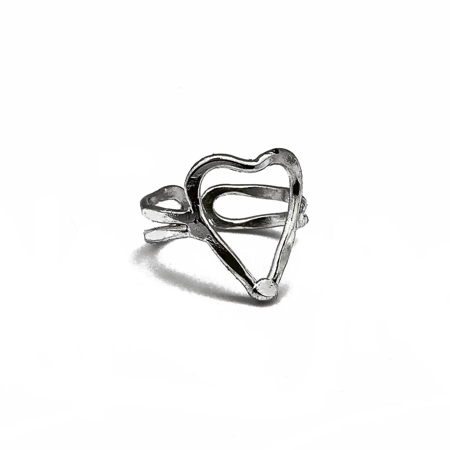 Women's Open Heart Adjustable Layering Ring