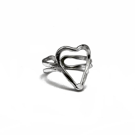 Women's Open Heart Adjustable Layering Ring