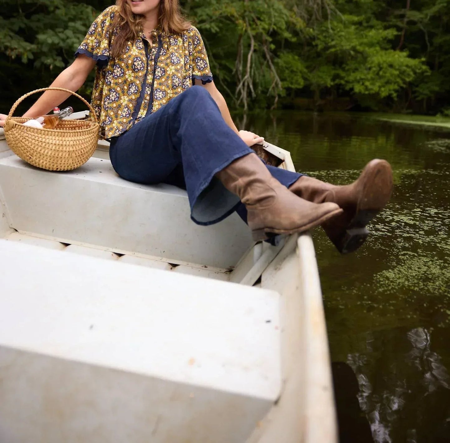 Parham Button Front Gathered Blouse