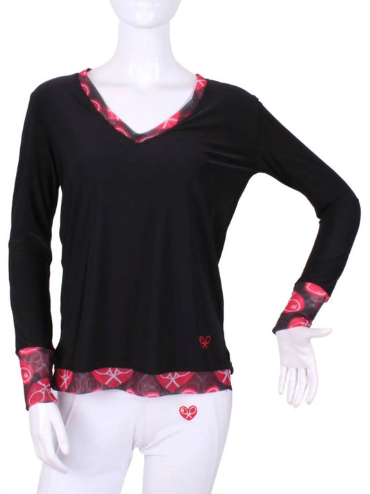 Women's Long Sleeve Heart Very Vee Tee