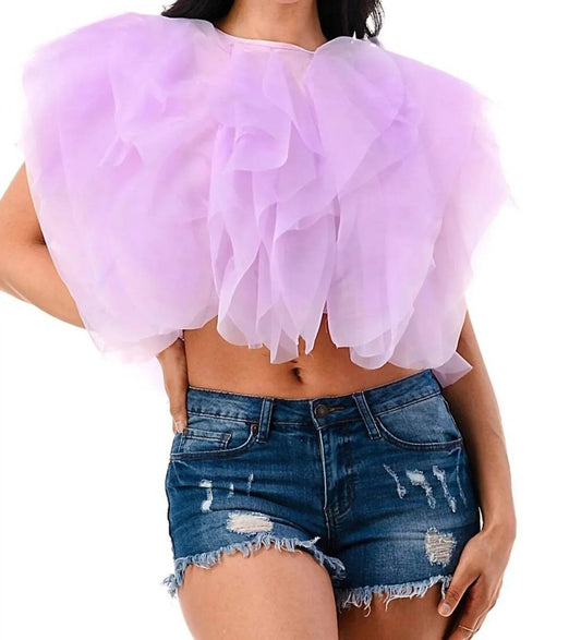 Téa ärmelloses Rüschen-Cropped-Top