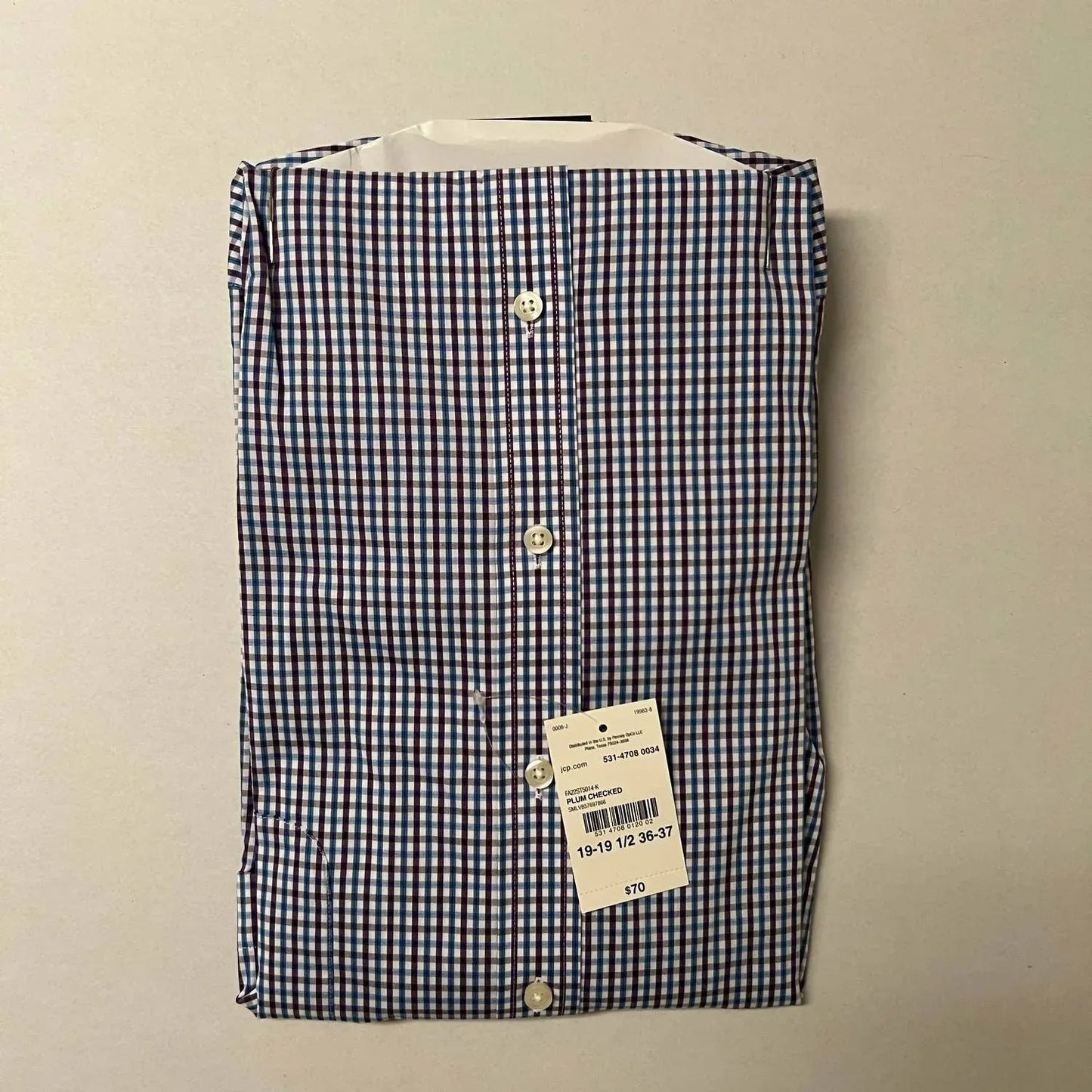 Men's Plum Checked Smart Tech Performance Poplin Shirt