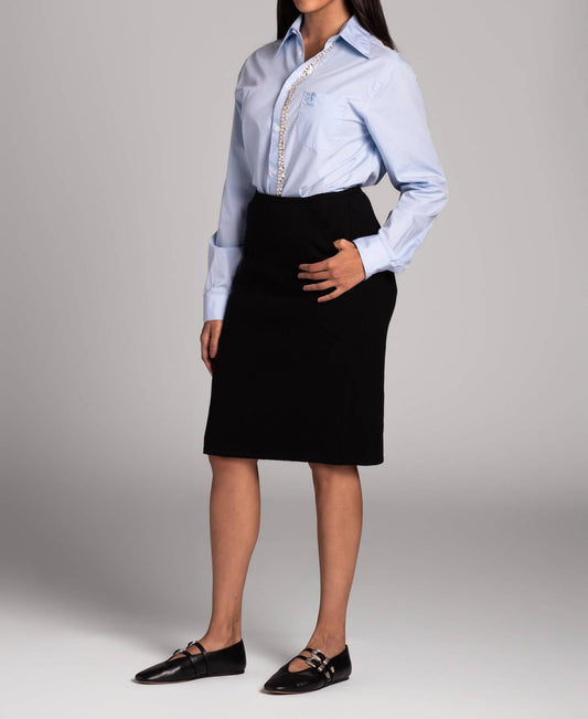 Wool Pin Skirt