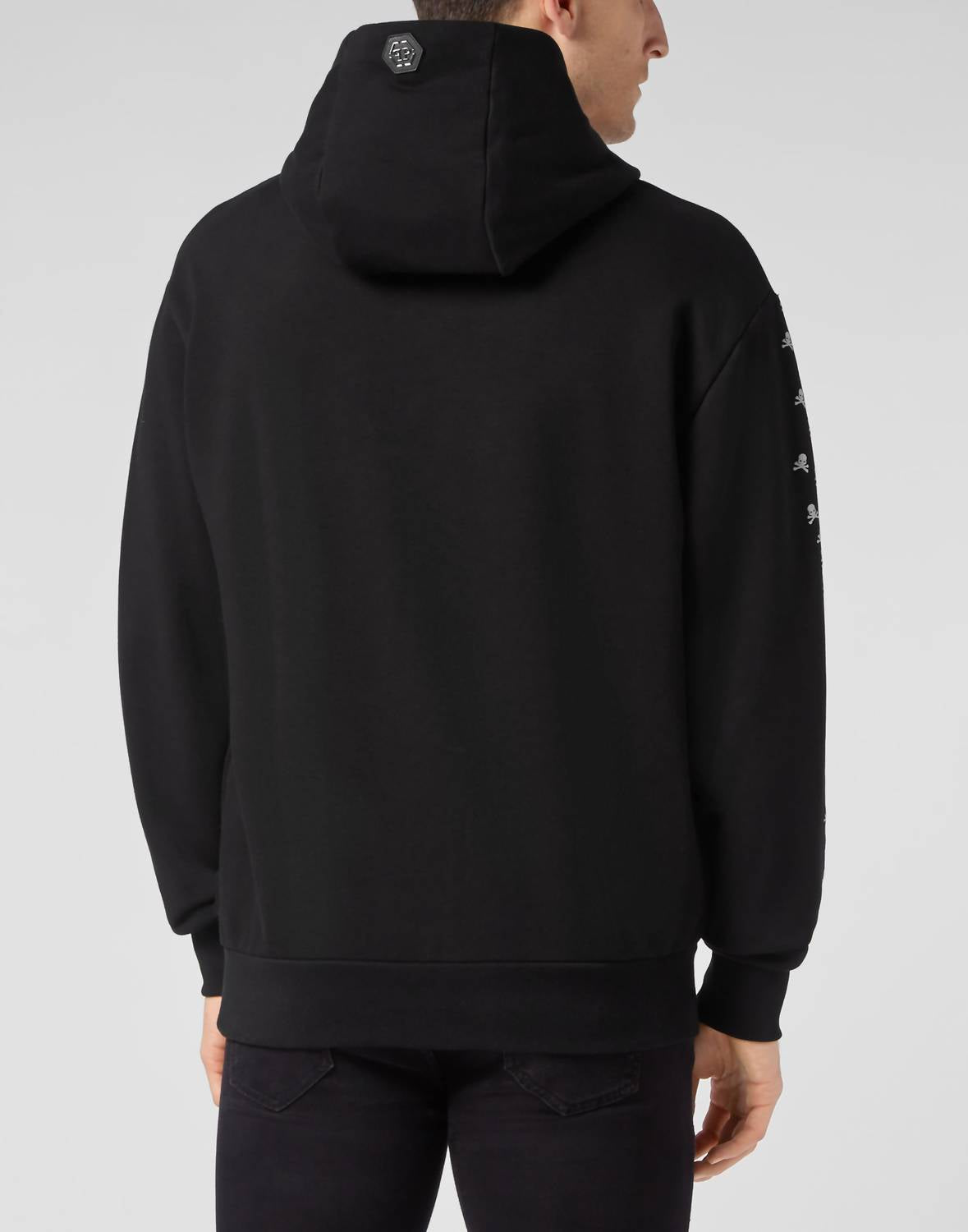 Herren-Kapuzenpullover mit Totenkopf- und Knochen-Grafik