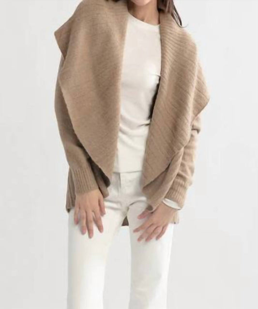 Heather Plissee-Schal-Cardigan