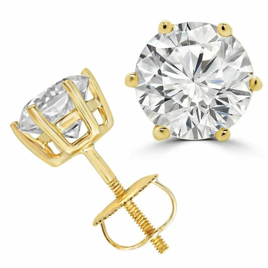 Women'sr Prong Moissanite Screwback Earrings