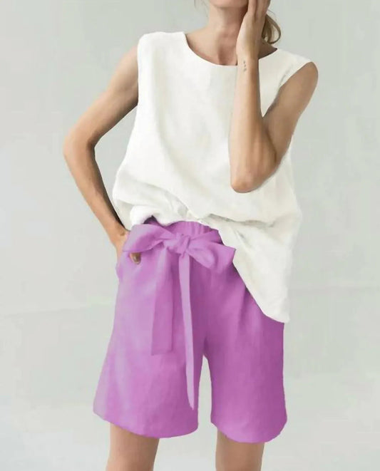 Women's High Waisted Linen Shorts